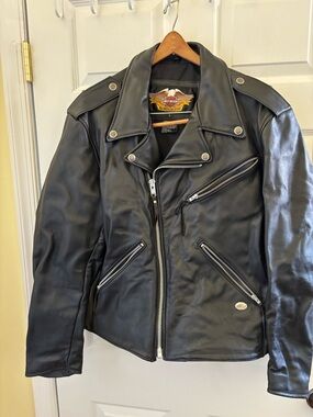 Harley-Davidson Black Leather Asymmetrical Biker Jacket